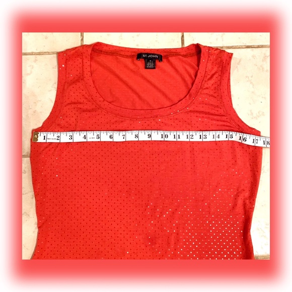 St John Contour Tank w Sequin Like Polka Dots - Picture 3 of 5